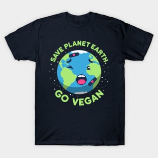 Save The Planet Earth Go Vegan T-Shirt